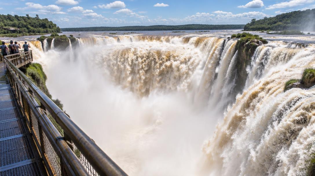Passarela da Garganta do Diabo nas Cataratas do Iguaçu, lado argentino