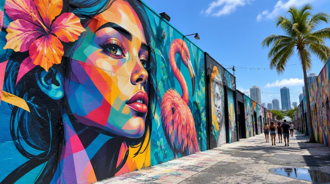 Murais de arte urbana em Wynwood, Miami