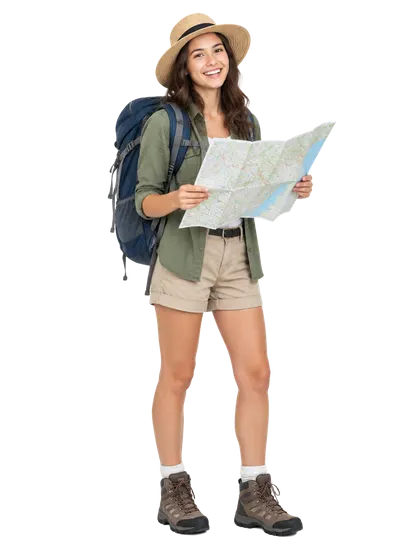 Viajante segurando um mapa